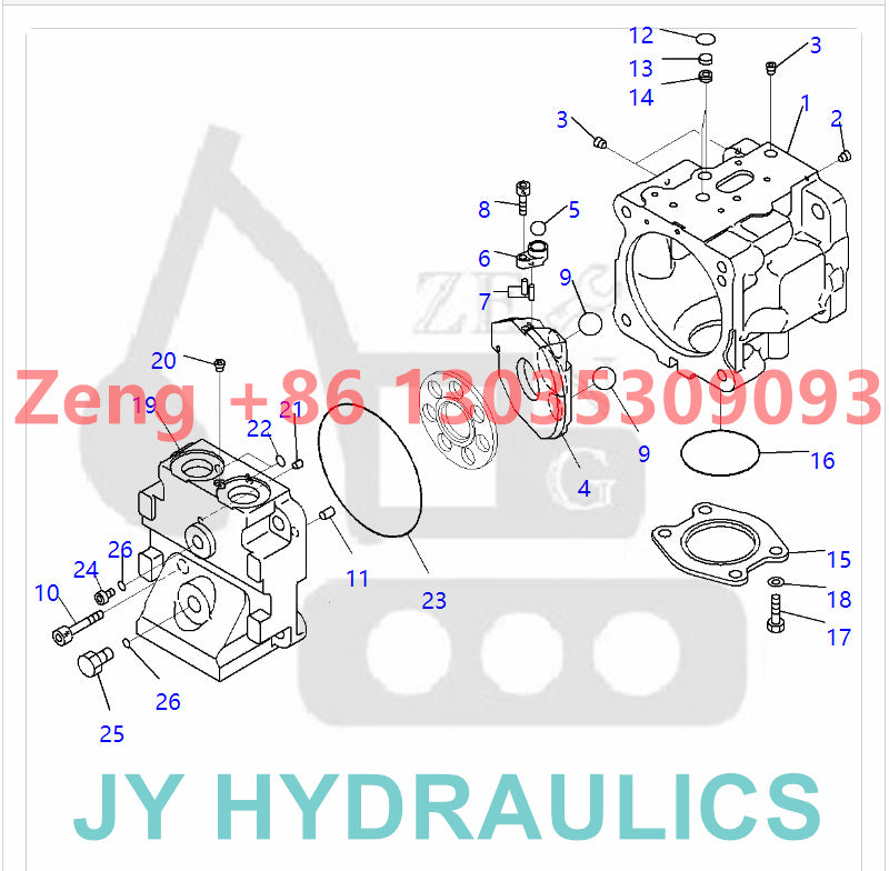 KOMATSU WA380-6 WA430-6 WA450-6 WA470-6 WA470-6A WA480-6 WHEEL LOADER D375A-5 D375A-5E0 BULLDOZERS 708-1S-00940 708-1S-01940 FAN PUMP ROTARY GROUP AND SPARE PARTS