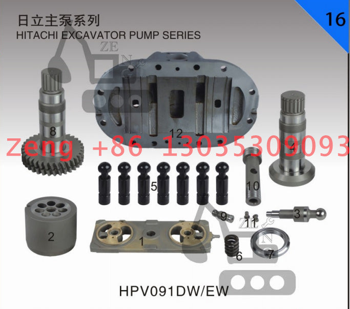Hitachi HPV091 hydraulic pump rotory group and spare parts for Hitachi EX200-2 EX220-2 J790E excavator