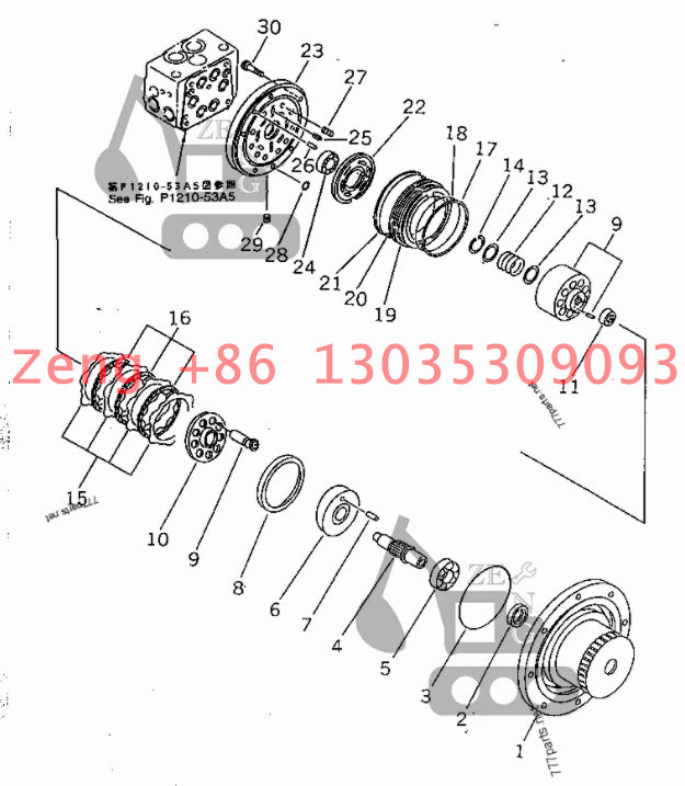 PC40-7 travel motor parts