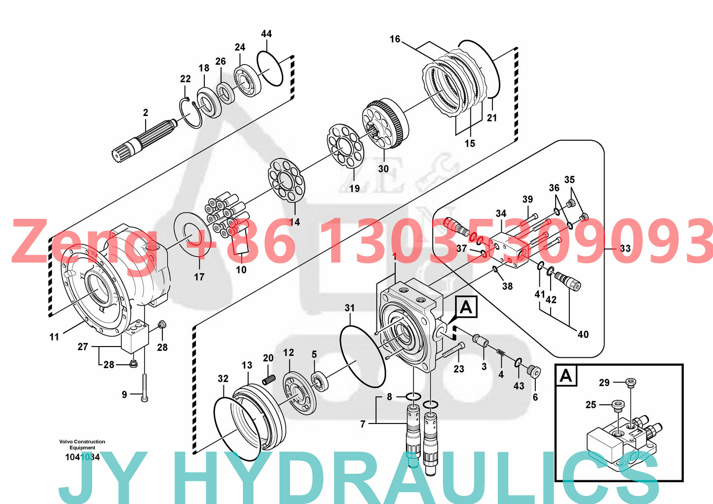 VOLVO EC300D PL3005D EXCAVATOR SWING MOTOR ROTARY GROUP AND SPARE PARTS