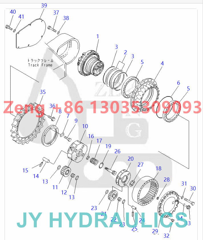 KOMATSU PC350LC-8 EXCAVATOR FINAL DRIVE TRAVEL REDUCTION GEARBOX PARTS