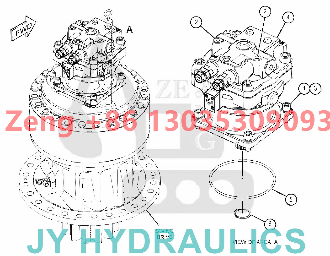 Caterpillar CAT345GC excavator 566-7882 516-0467 557-5907 521-5677 506-3776 swing motor rotary group