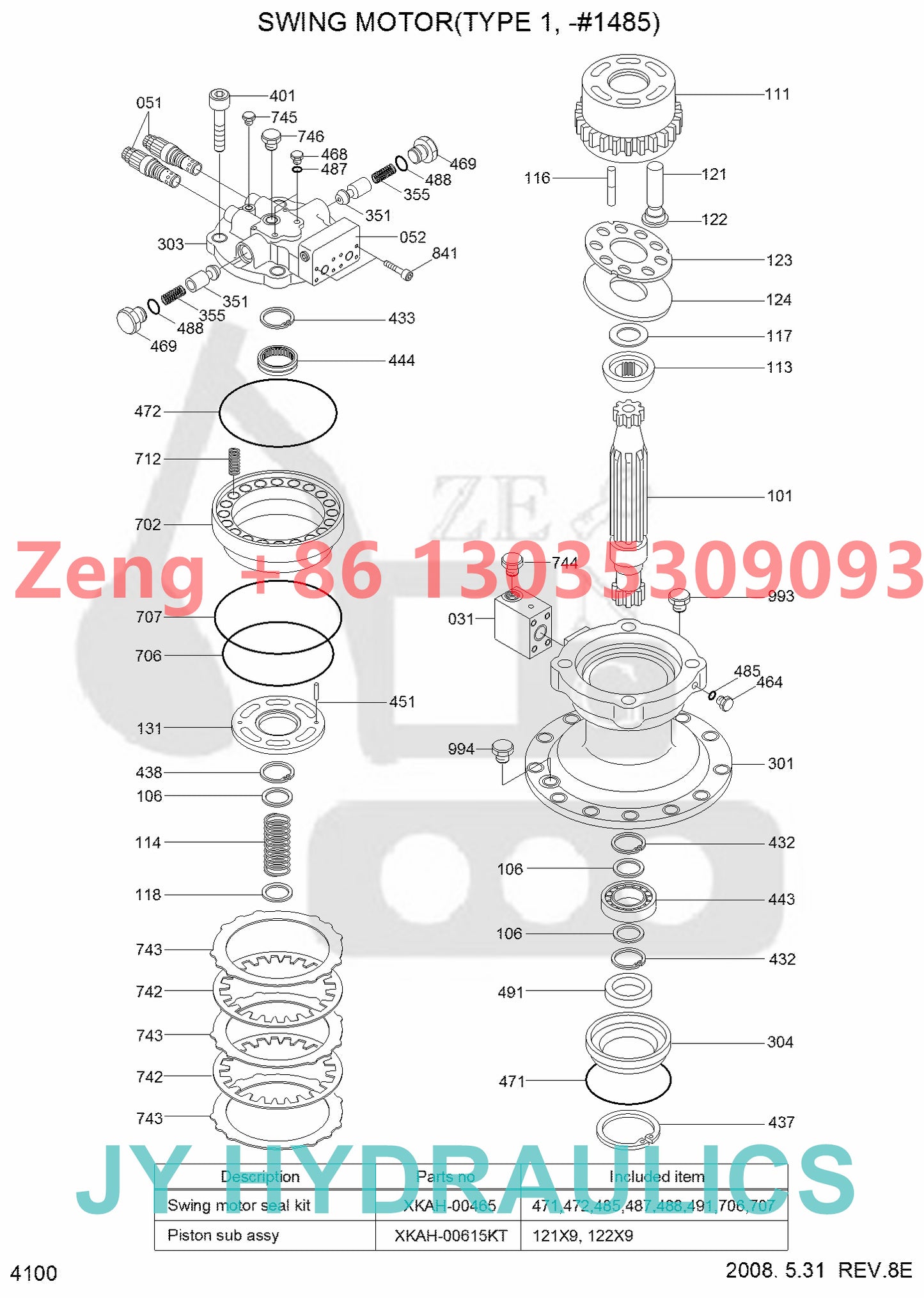 Hyundai R290LC-7 R290LC-7A R290LC7H R300LC-7 R305LC-7 R320LC-7 R320LC-7A excavator 31N9-10131 31N9-10132 31N9-10133 31N8-12010 swing motor rotary group and spare parts
