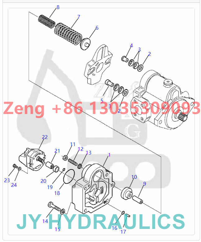 KOMATSU PC30-7 excavator 840140003 hydraulic pump rotary group