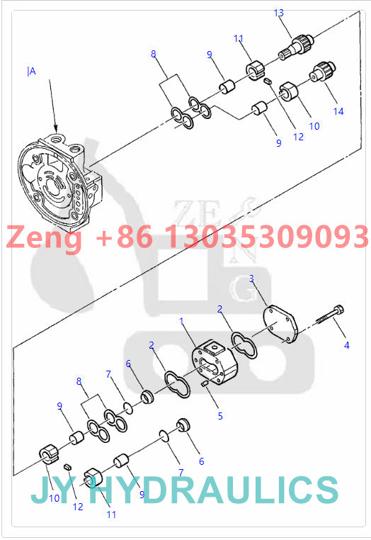 KOMATSU PC30-7 excavator 840220080 hydraulic pump parts