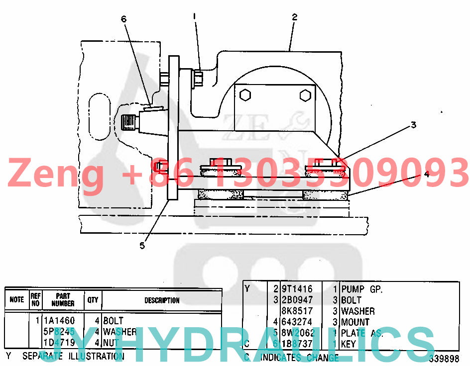 CATERPILLAR CAT120G MOTOR GRADER 9T-1416 HYDRAULIC PISTON PUMP PARTS