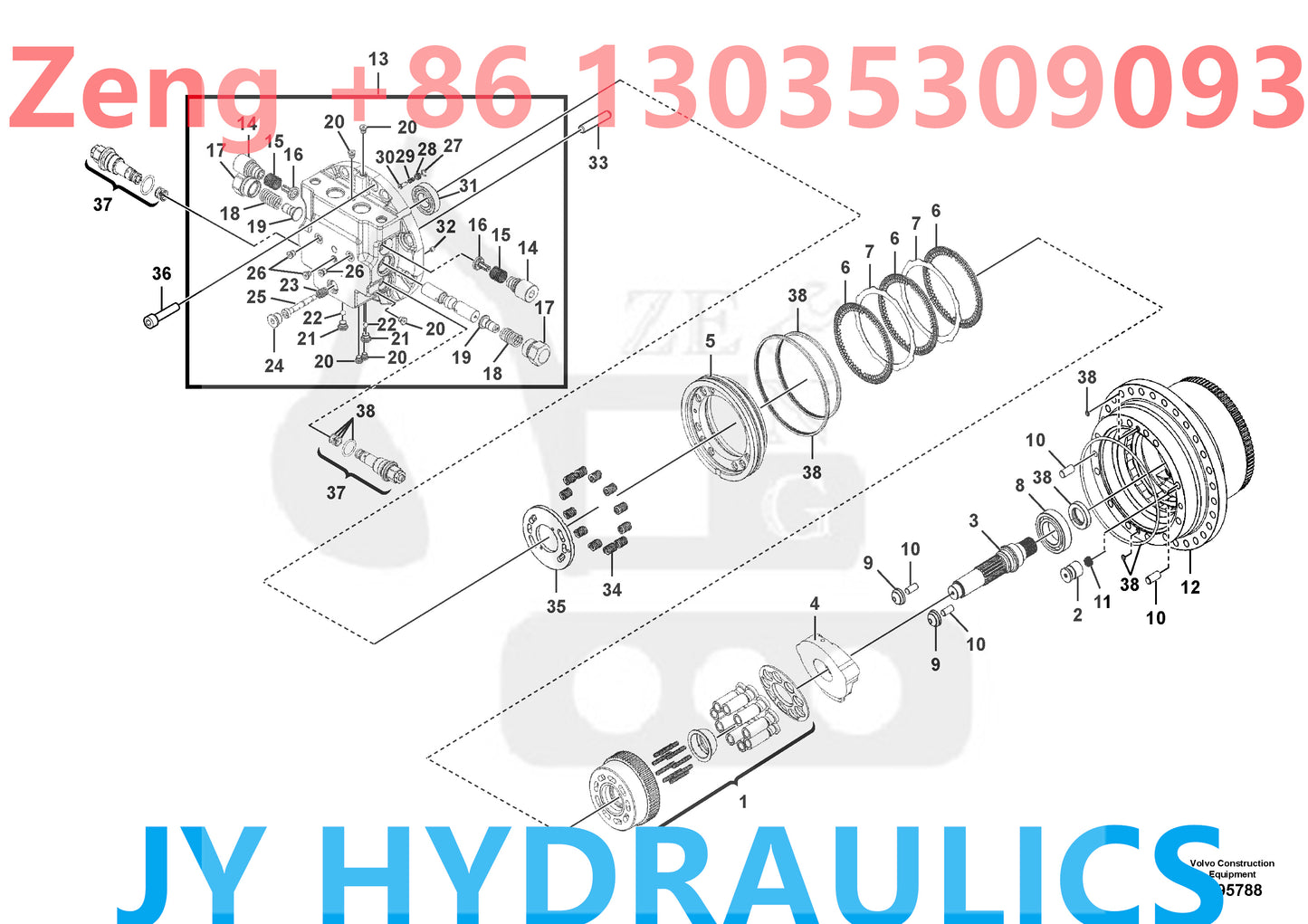 VOLVO EC210D EC220D EC220E EC250D EC250E EXCAVATOR VOE14728804 VOE14728665 TRAVEL MOTOR PARTS