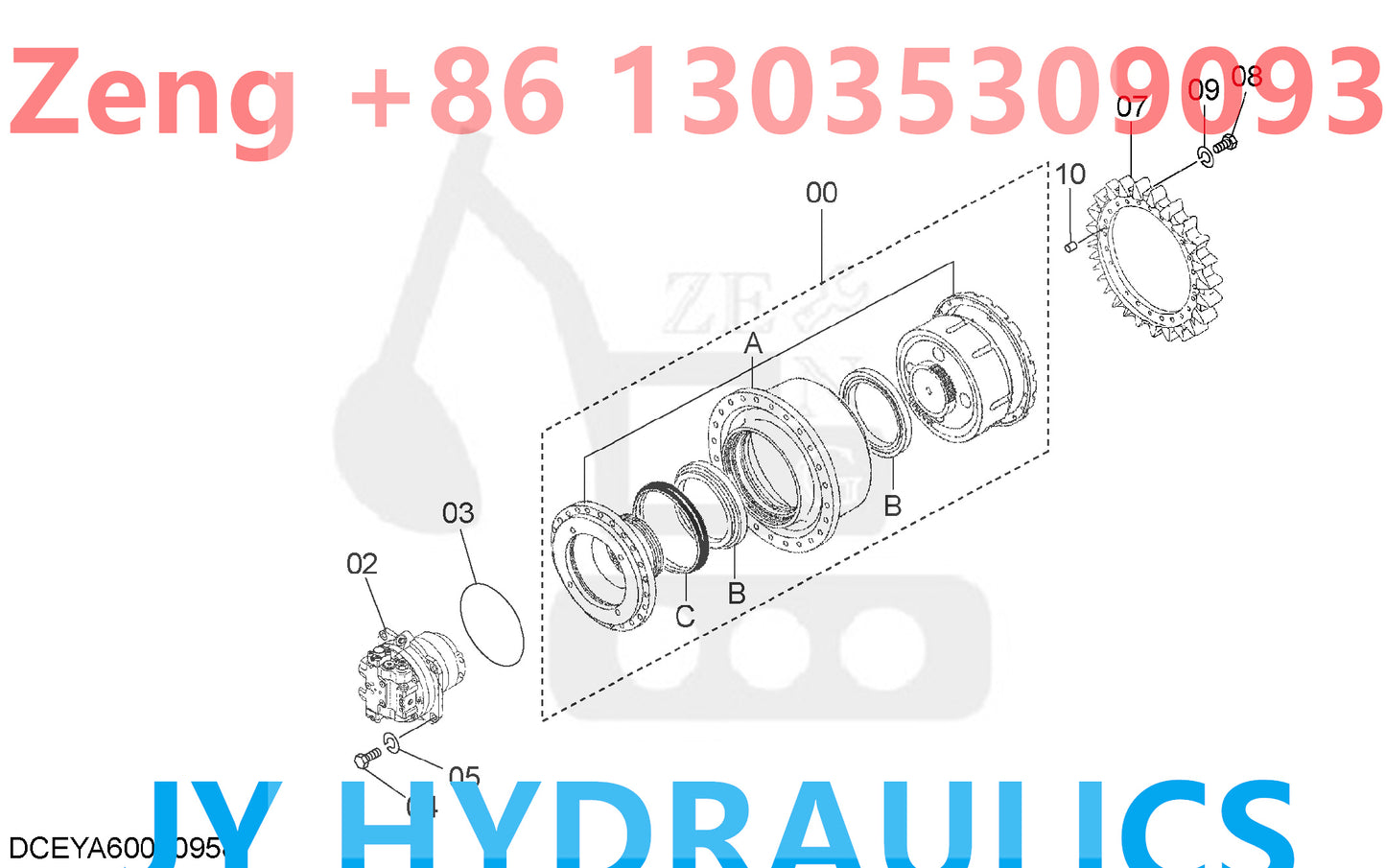 HITACHI ZX670LC-5B ZX670LC-5G ZX670LCH-5B ZX670LCH-5G ZX670LCR-5G ZX870-5G ZX870H-5G ZX870LC-5B ZX870LC-5G ZX870LCH-5G ZX870LCR-5G EX1200-6 EXCAVATOR 4688059 TRAVEL MOTOR PARTS