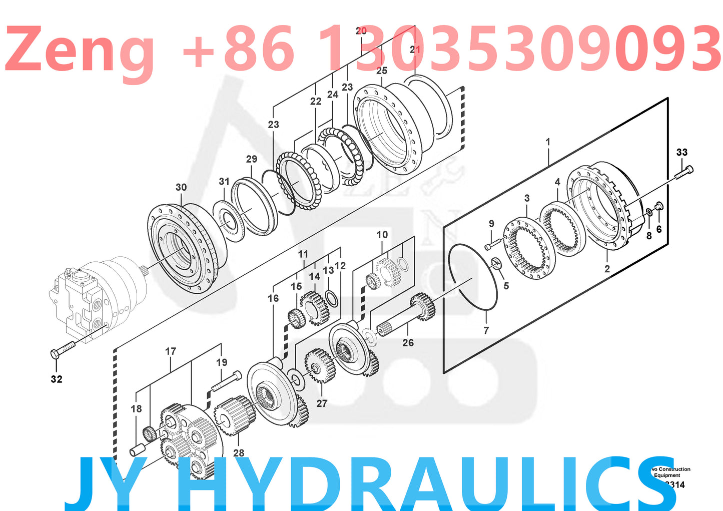 VOLVO EC480D EXCAVATOR 8286646 8286647 8286648 TRAVEL REDUCTION GEARBOX