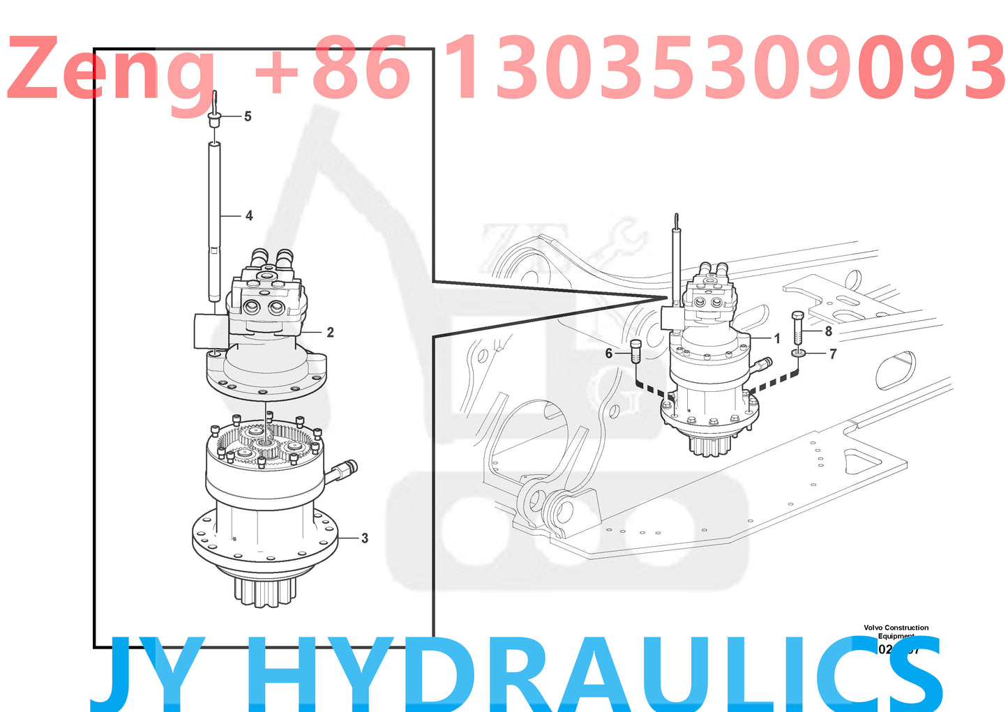 VOLVO EC160C EC160D EC160E EC170D EC180C EC180D EC180E EXCAVATOR VOE14538587 VOE14538545 SWING MOTOR ROTARY GROUP AND SPARE PARTS