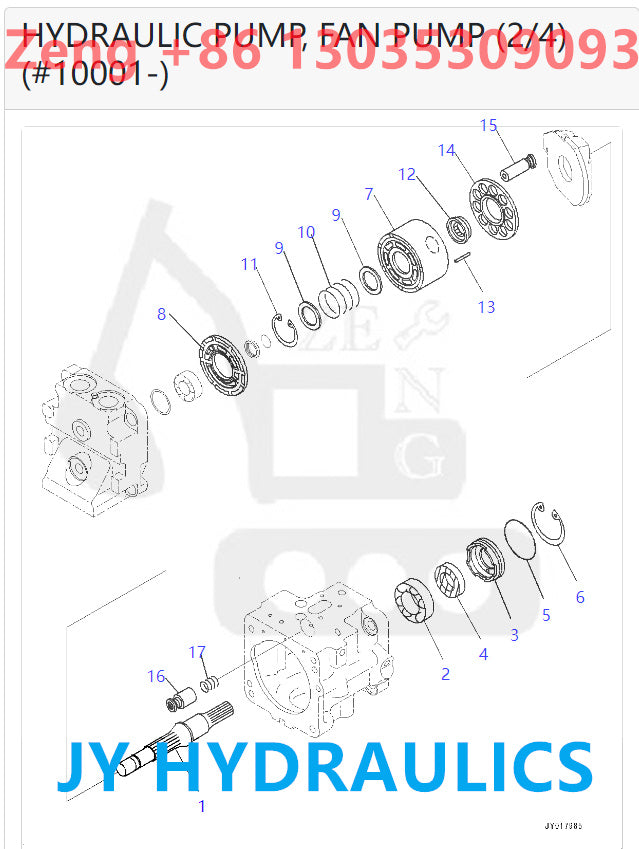 KOMATSU WA500-7 WHEEL LOADER 708-1T-00590 708-1T-01590 FAN PUMP ROTARY GROUP AND SPARE PARTS