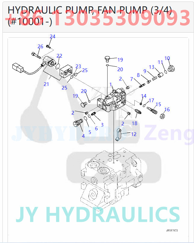 KOMATSU WA500-7 LOADER HYDRAULIC PUMP FAN PUMP PARTS