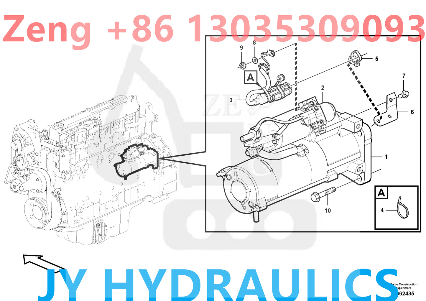 VOLVO EC200D EXCAVATOR VOE22851149 STARTING MOTOR