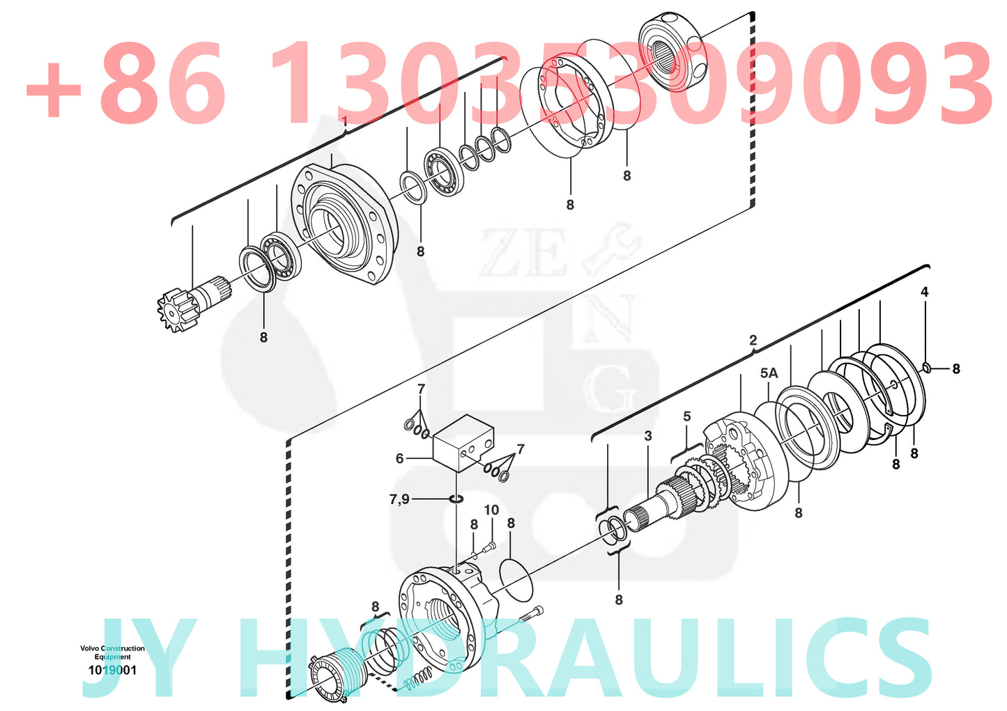 VOLVO EW160 WHEEL EXCAVATOR VOE14372614 SWING MOTOR