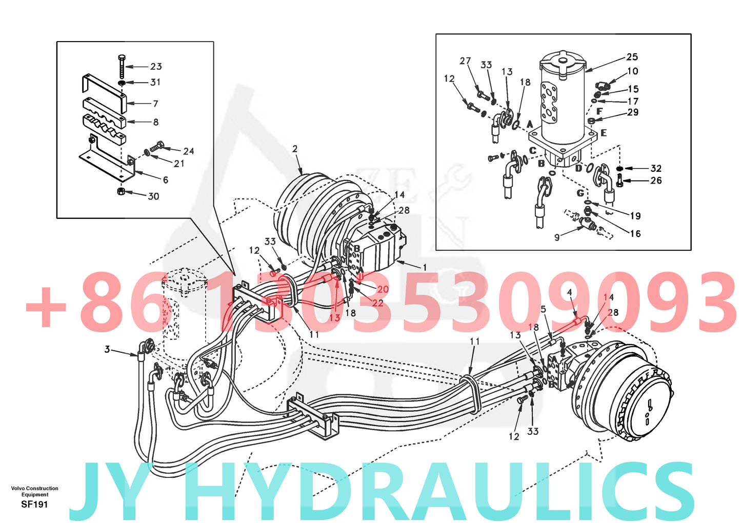VOLVO EC460 EC460B EC480D FB2800C FBR2800C EXCAVATOR VOE14569653 TRAVEL MOTOR PARTS