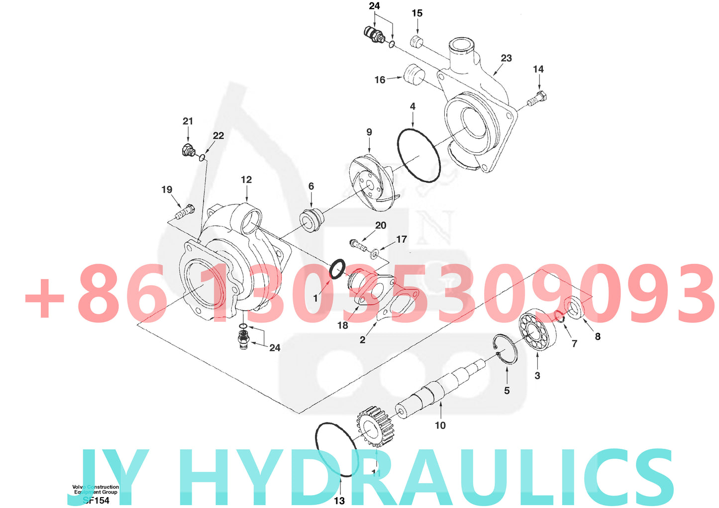 VOLVO EC460 EXCAVATOR SA3803403 WATER PUMP