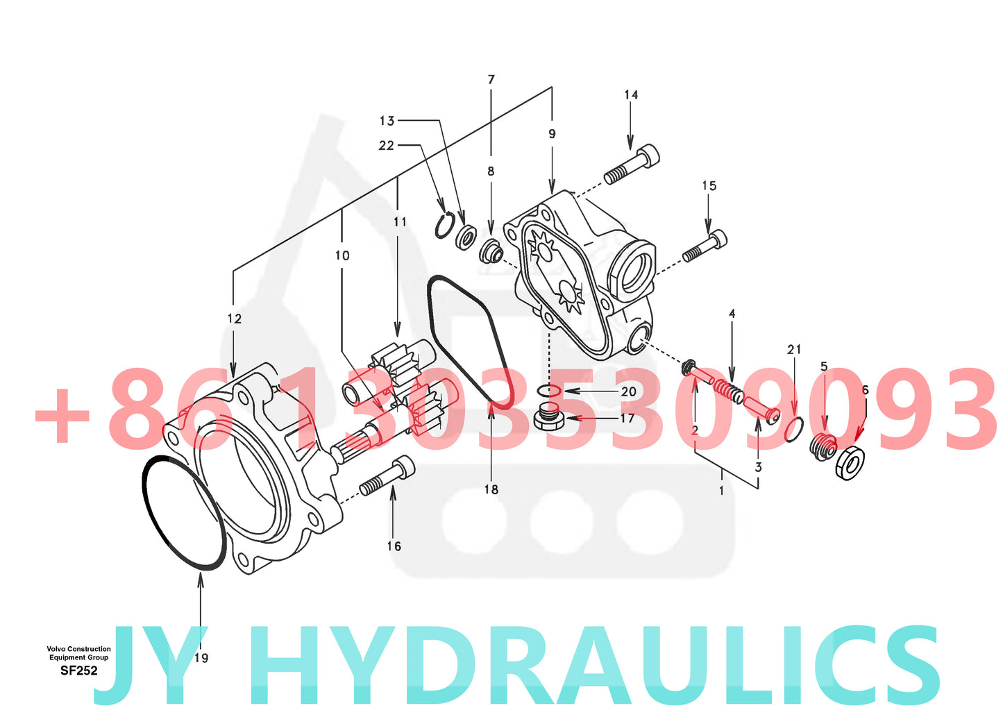 VOLOV EC460 EXCAVATOR SA8230-08830 GEAR PUMP