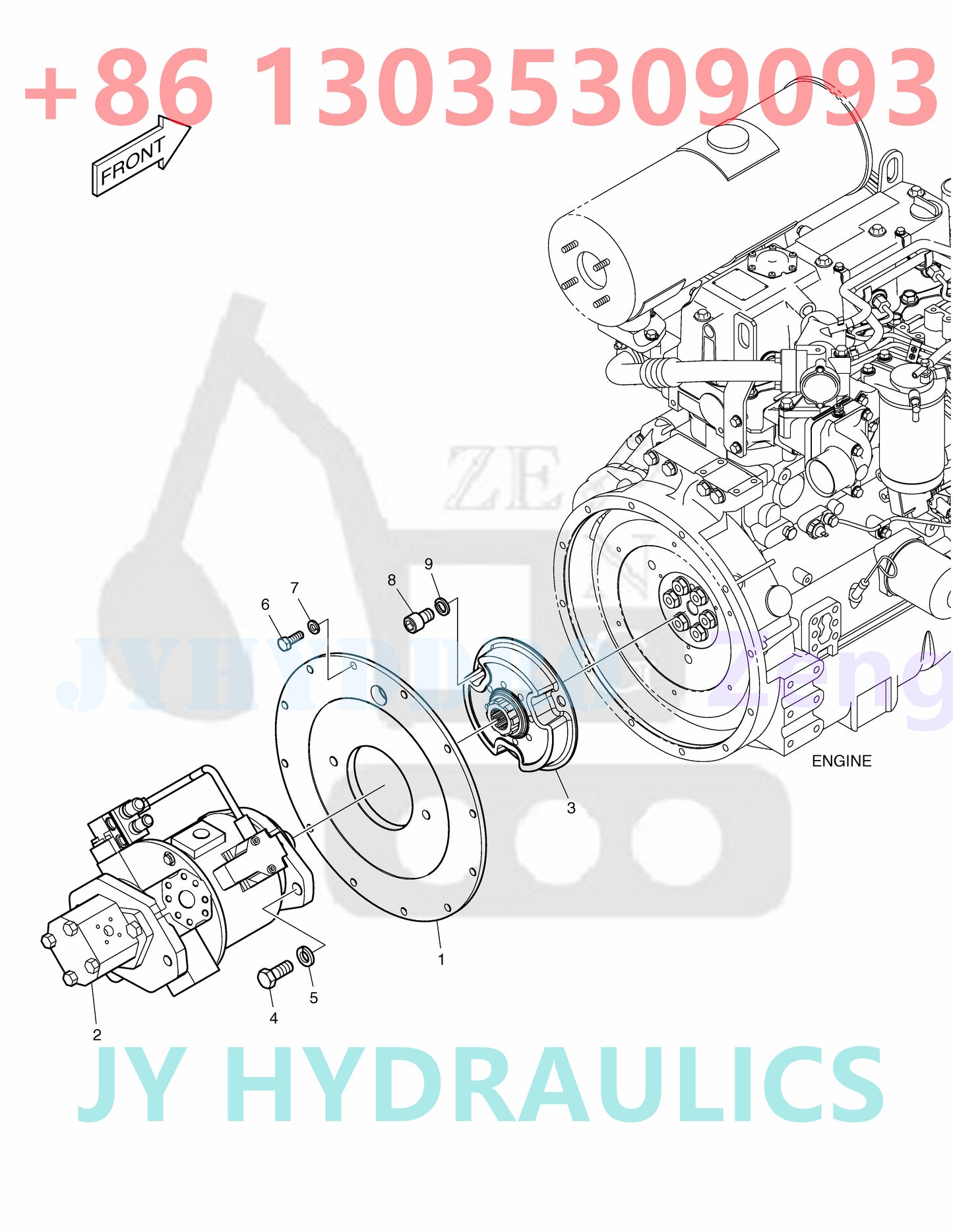 DOOSAN DX80R E80 EXCAVATOR 401-00327 K1029884A INSTALLATION PUMP ROATRY GROUP AND SPARE PARTS