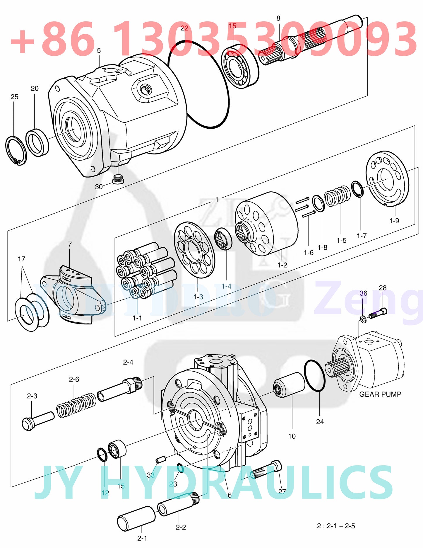 DOOSAN DX80R E80 EXCAVATOR 401-00327 K1029884A INSTALLATION PUMP ROATRY GROUP