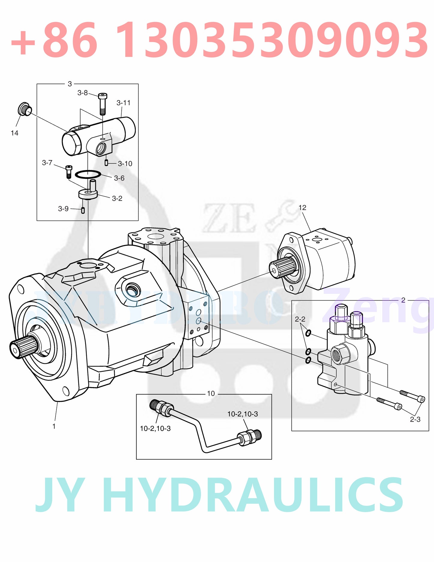 DOOSAN DX80R E80 EXCAVATOR 401-00327 K1029884A INSTALLATION PUMP PARTS