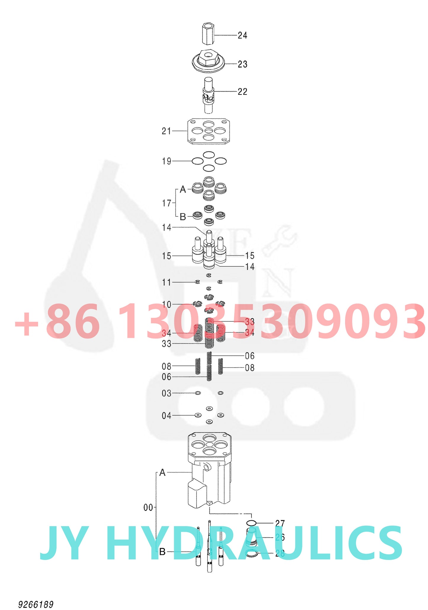 HITACHI 9266189 9267050 PILOT VALVE 9759157 9759158 PUSHER