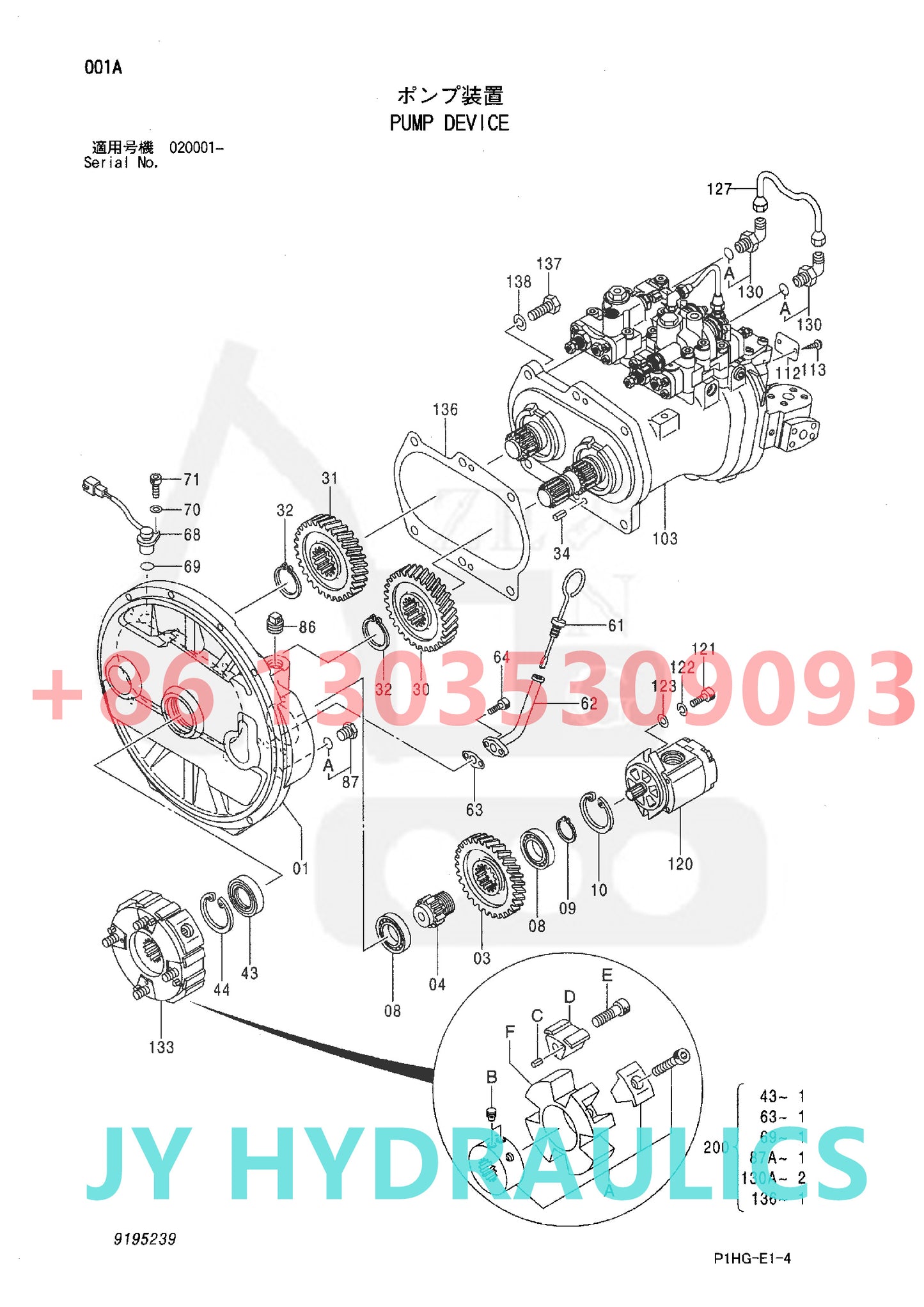 HITACHI ZR130HC ZR420JC ZX270 ZX280LC-AMS ZX280LC-HCME ZX300W EXCAVATOR 9195237 9195239 HYDRAULIC PUMP ROTARY GROUP AND SPARE PARTS