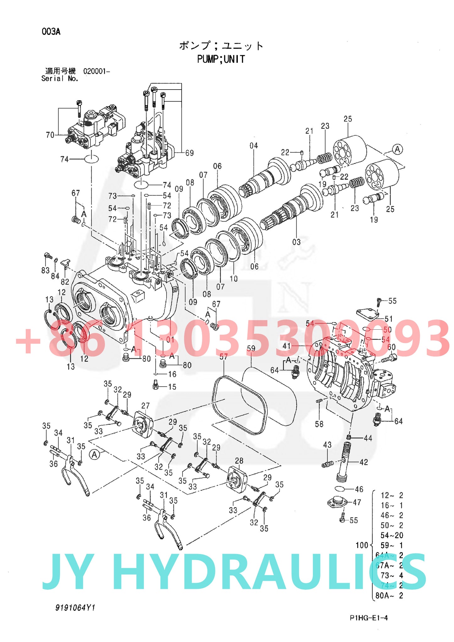 HITACHI ZR130HC ZR420JC ZX270 ZX280LC-AMS ZX280LC-HCME ZX300W EXCAVATOR 9195237 9195239 HYDRAULIC PUMP PARTS