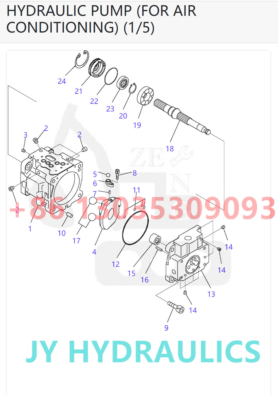 KOMATSU PC30MR-2 PC35MR-2 EXCAVATOR 708-1S-00611 708-1S-01253 HYDRAULIC PUMP ROTARY GROUP AND SPARE PARTS