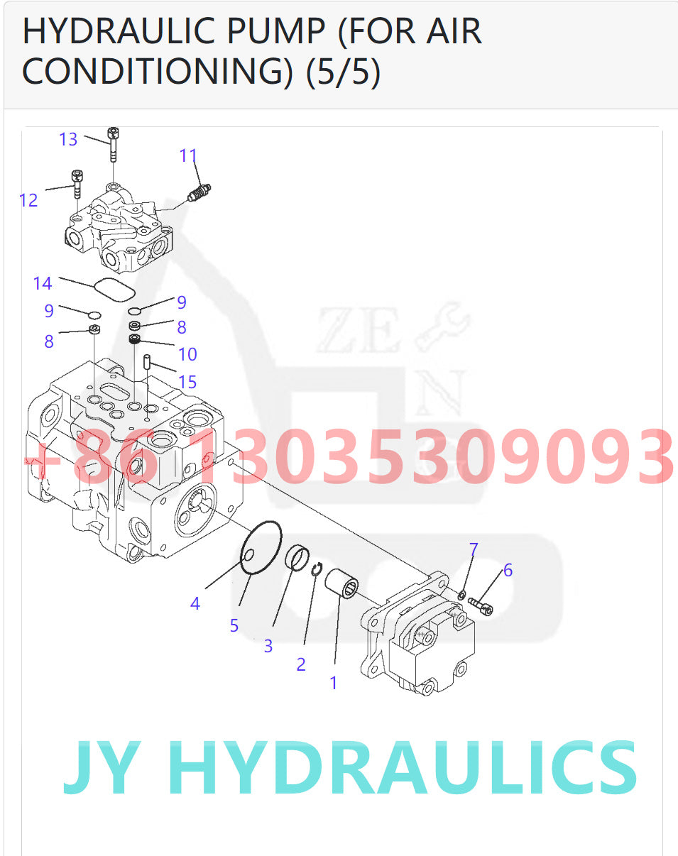 KOMATSU PC30MR-2 PC35MR-2 EXCAVATOR 708-1S-00611 708-1S-01253 HYDRAULIC PUMP PARTS