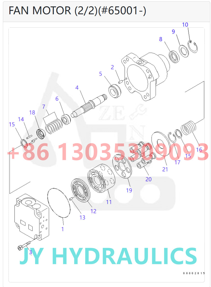 KOMATSU WA380-6 WA430-6 WA430-6E0 WA450-6 WA470-6 WA470-6 WA480-6 GD675-3A WHEEL LOADER 708-7S-00550 FAN MOTOR ROTARY GROUP