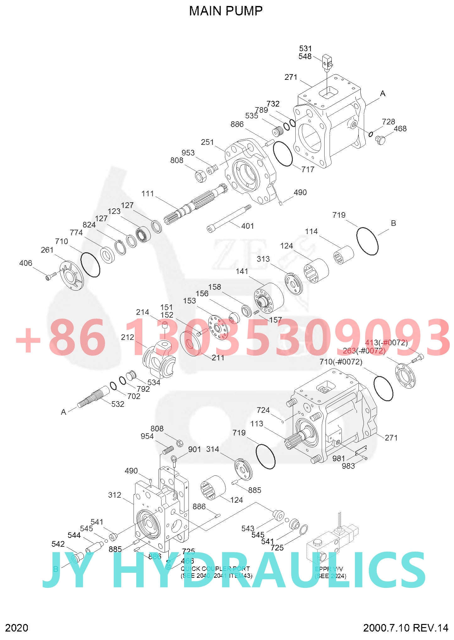 HYUNDAI R290LC R290LC-3 R290LC-3LL R290LC-3RB EXCAVATOR 11E9-1501 31E9-03010 HYDRAULIC PUMP ROTARY GROUP AND SPARE PARTS