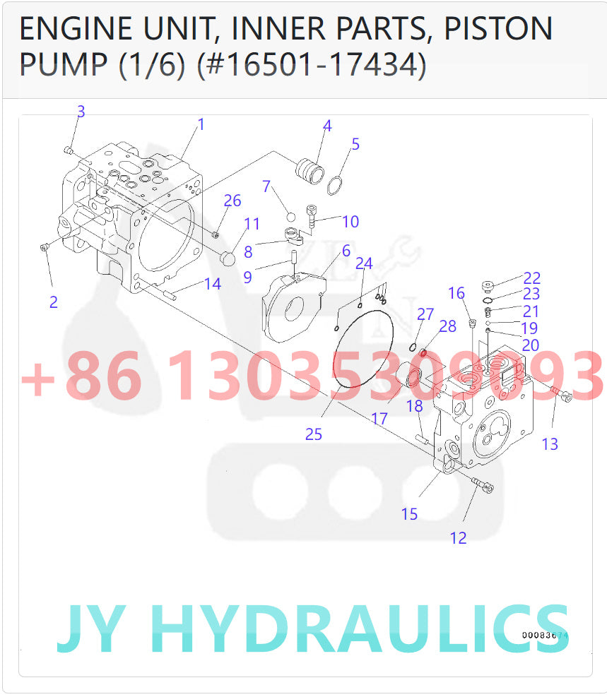 KOMATSU PC45MR-3 PC55MR-3 EXCAVATOR 708-3S-00952 708-3S-01860 HYDRAULIC PUMP ROTARY GROUP AND SPARE PARTS