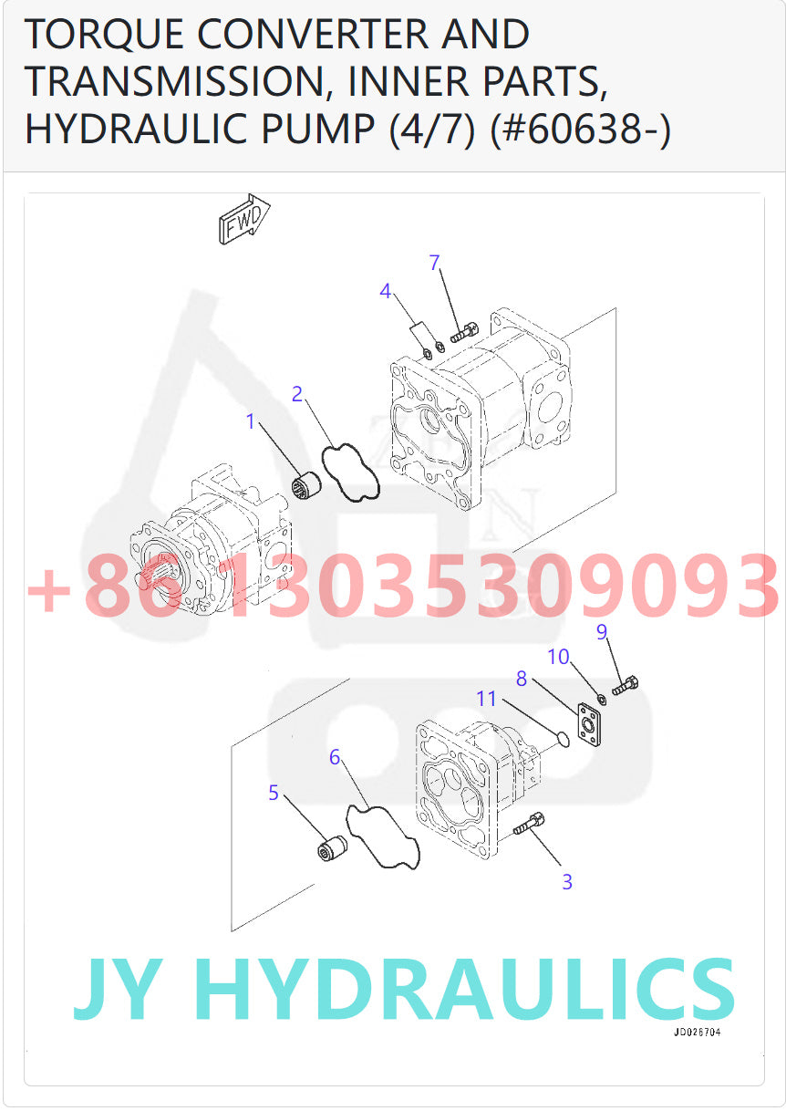 KOMATSU WA600-6 WHEEL LOADER 705-55-43040 HYDRAULIC PUMP