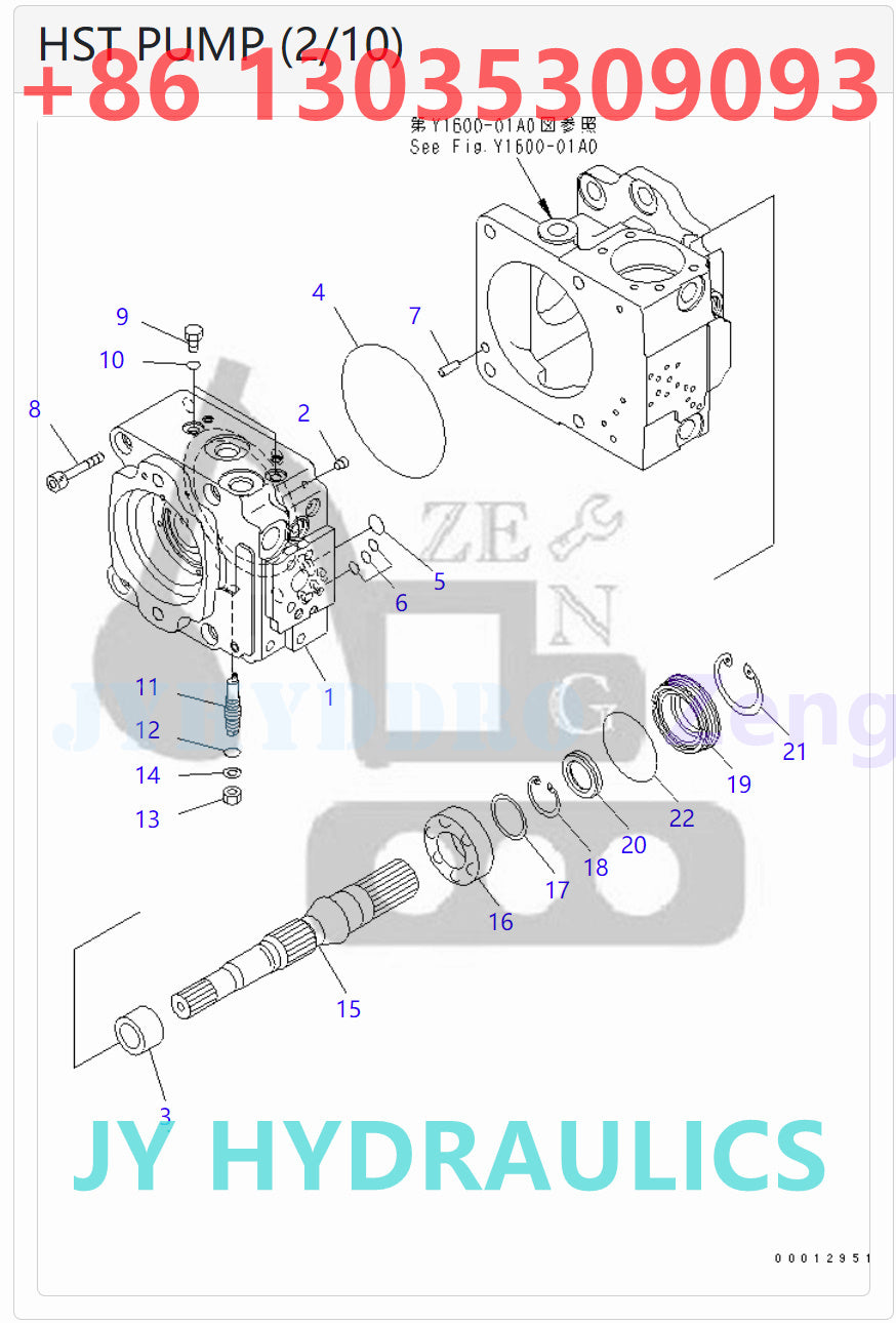 KOMATSU 720-1L-00010 720-1L-01010 HST PUMP PARTS