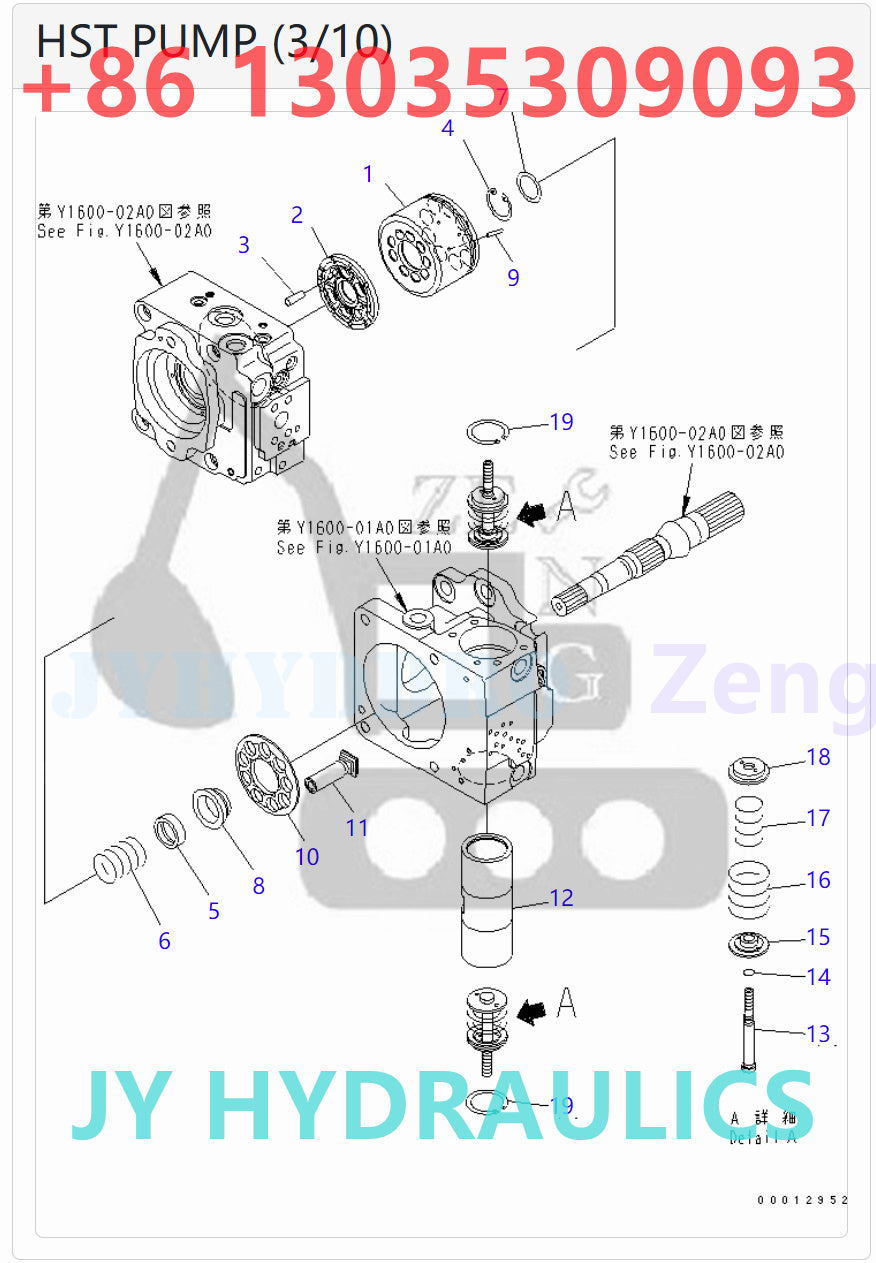 KOMATSU 720-1L-00010 720-1L-01010 HST PUMP PARTS