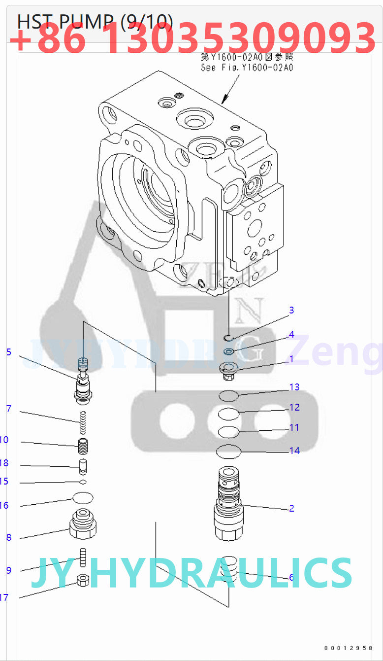 KOMATSU 720-1L-00010 720-1L-01010 HST PUMP PARTS