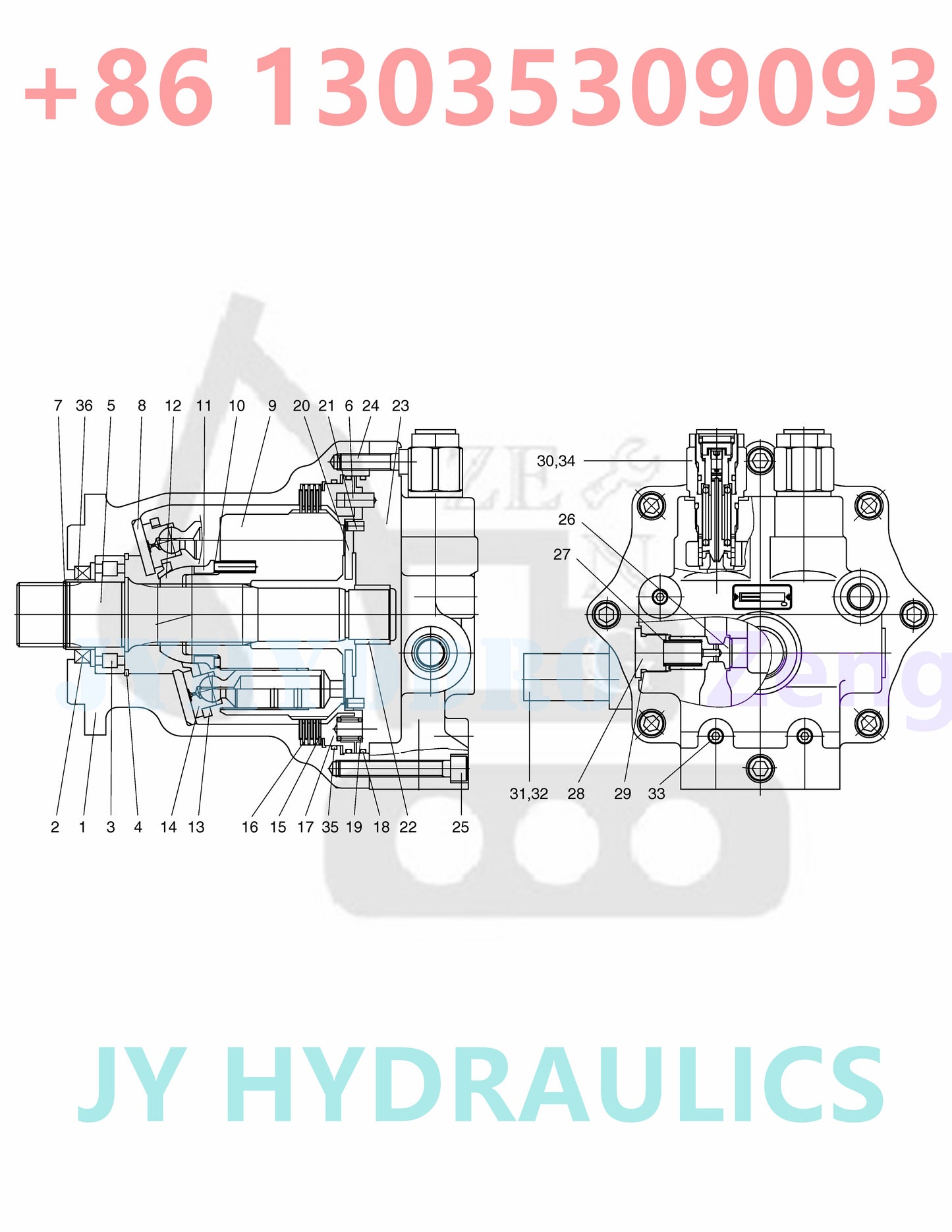 DOOSAN SOLAR 330LC-V SOLAR 340LC-V SOLAR 400LC-V SOLAR 420LC-V EXCAVATOR 2401-9309A SWING MOTOR ROTARY GROUP