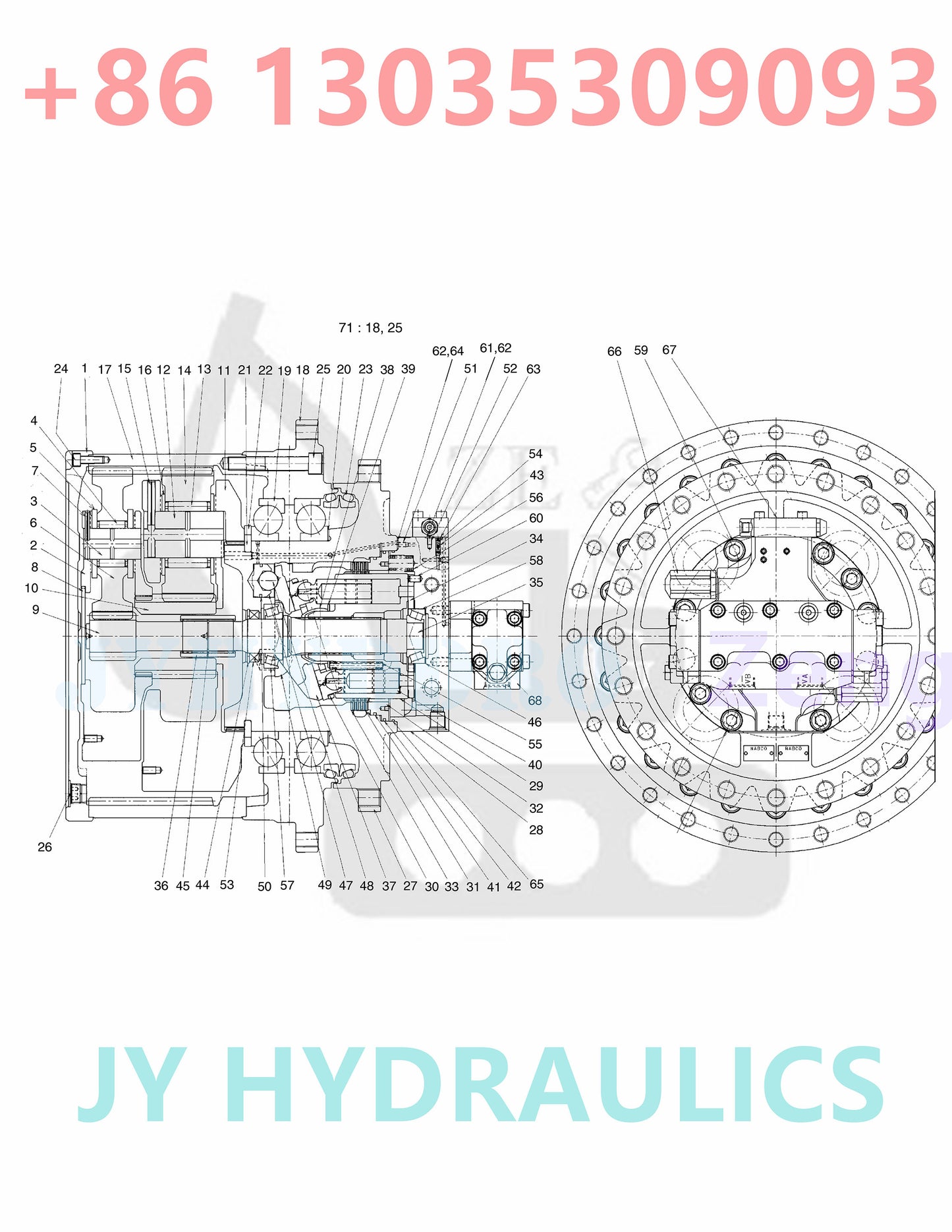 DOOSAN DX420LC SOLAR 420LC-V EXCAVATOR 2401-6357C 401-00004 TRAVEL MOTOR ROTARY GROUP AND SPARE PARTS