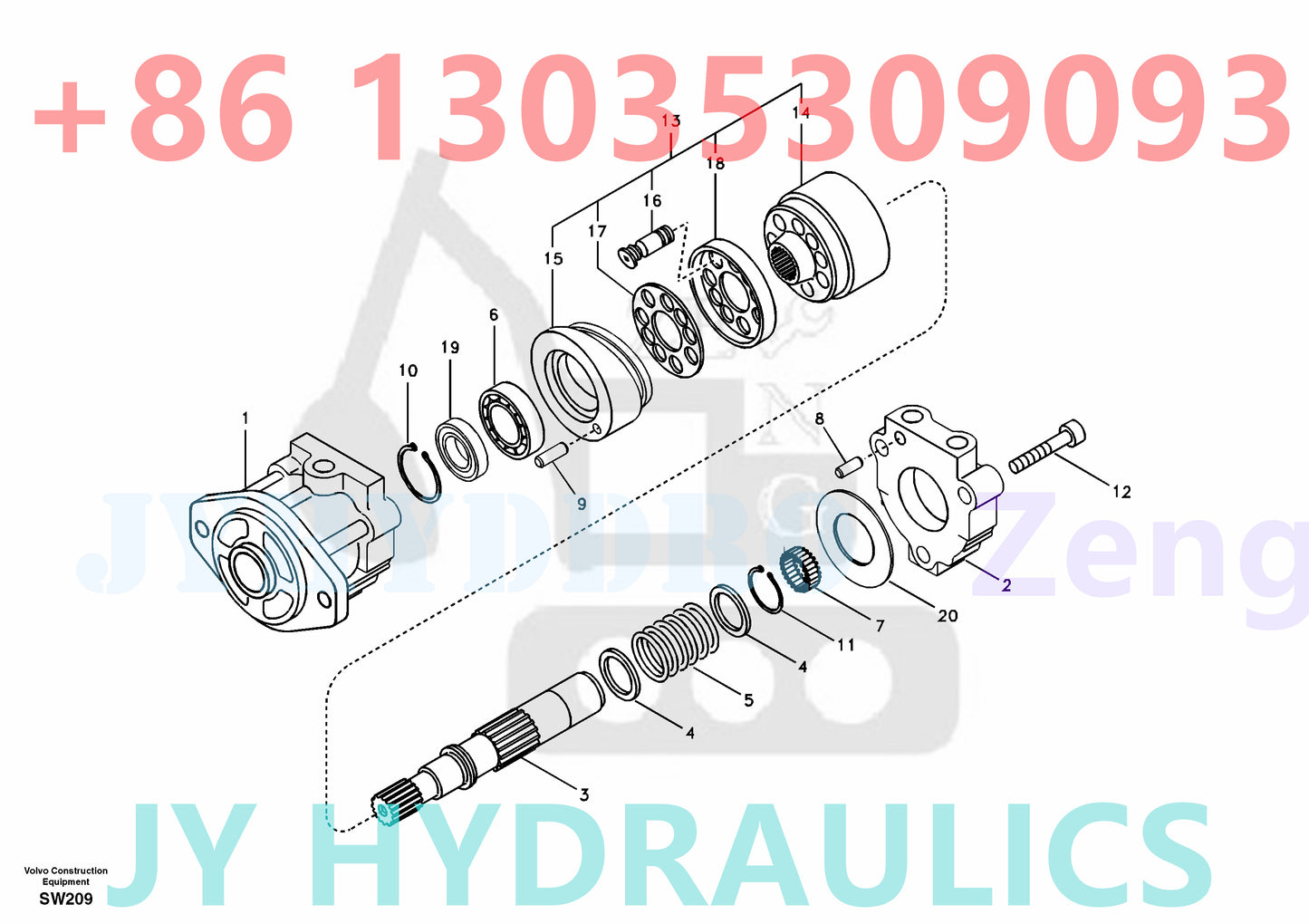 VOLVO EC330B EC360B EC460B EXCAVATOR VOE14505903 HEAVY MOTOR PARTS