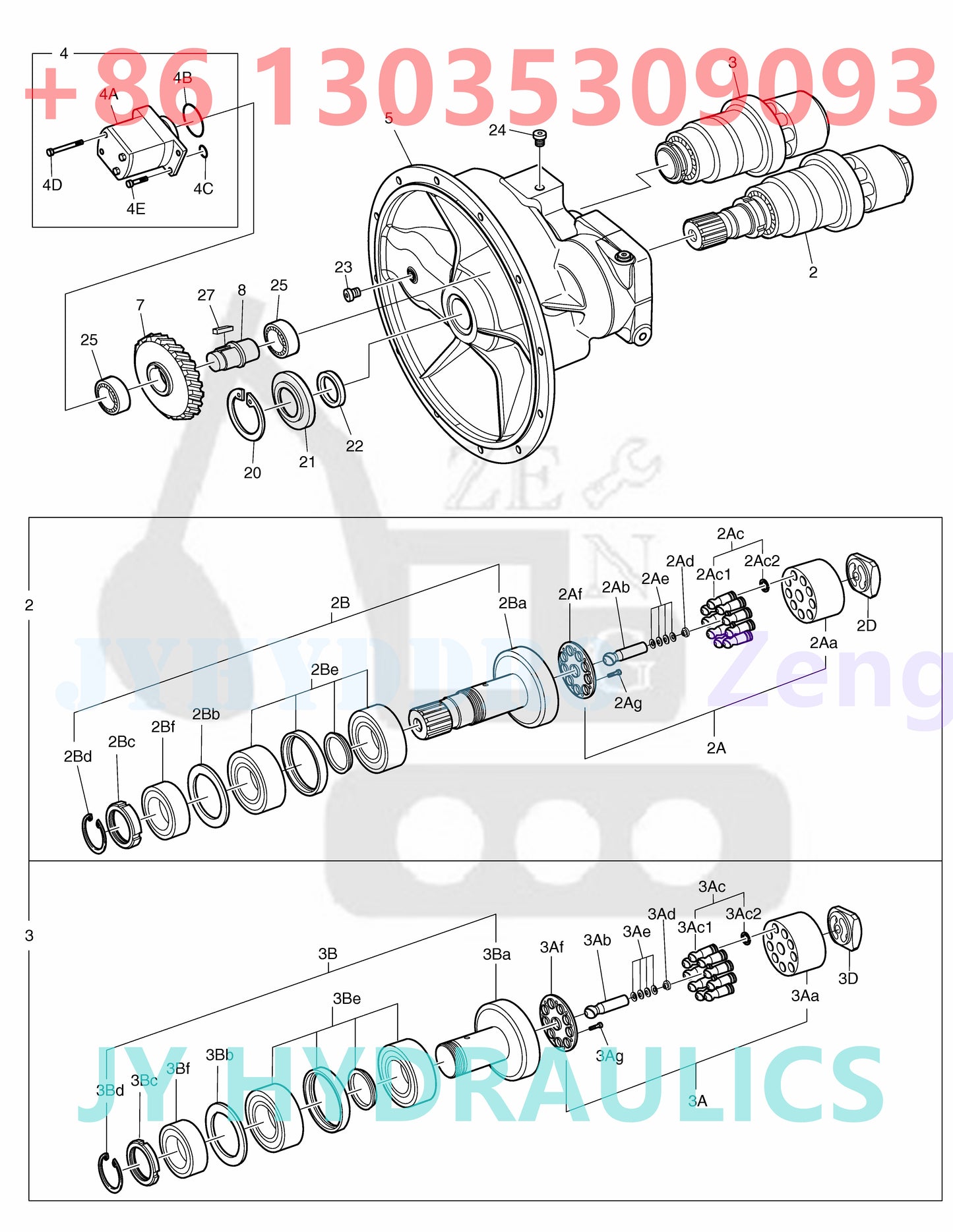 DOOSAN DX210W WHEEL EXCAVATOR 400914-00104 400914-00104A K1003934B MAIN PUMP PARTS