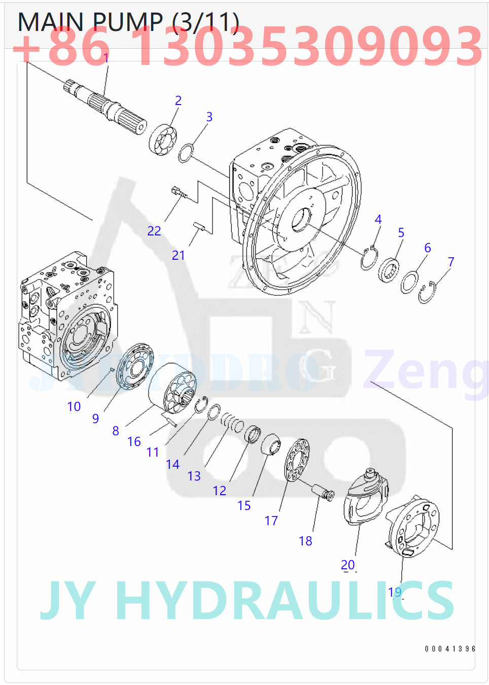 KOMATSU PC210-8K PC210LC-8K PC210NLC-8K PC230NHD-8K EXCAVATOR 708-2L-00700 708-2L-00701 708-2L-01700 708-2L-01701 PUMP ASSEMBLY ROTARY GROUP AND SPARE PARTS