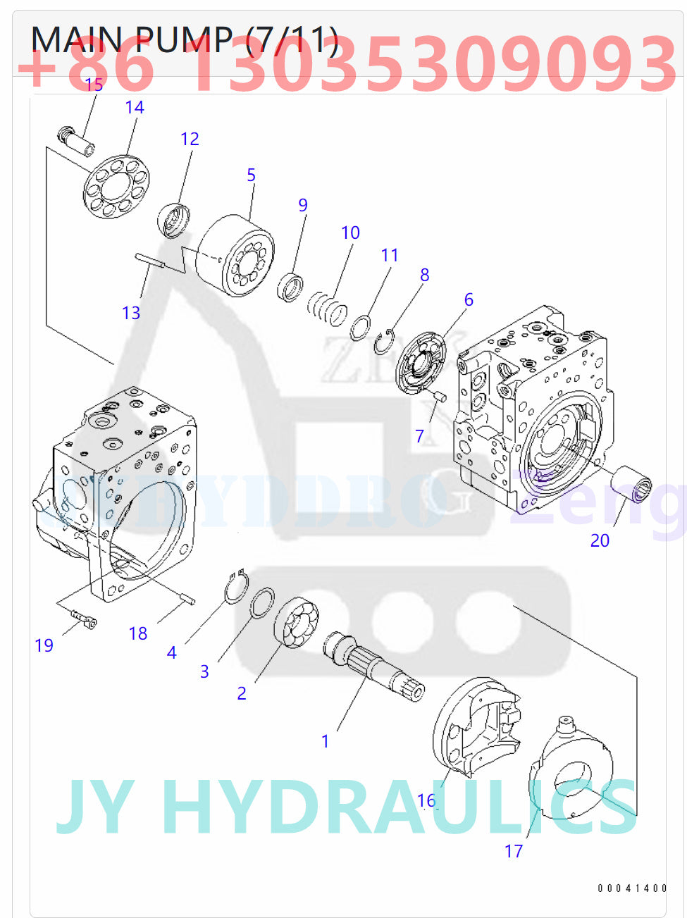 KOMATSU PC210-8K PC210LC-8K PC210NLC-8K PC230NHD-8K EXCAVATOR 708-2L-00700 708-2L-00701 708-2L-01700 708-2L-01701 PUMP ASSEMBLY ROTARY GROUP AND SPARE PARTS