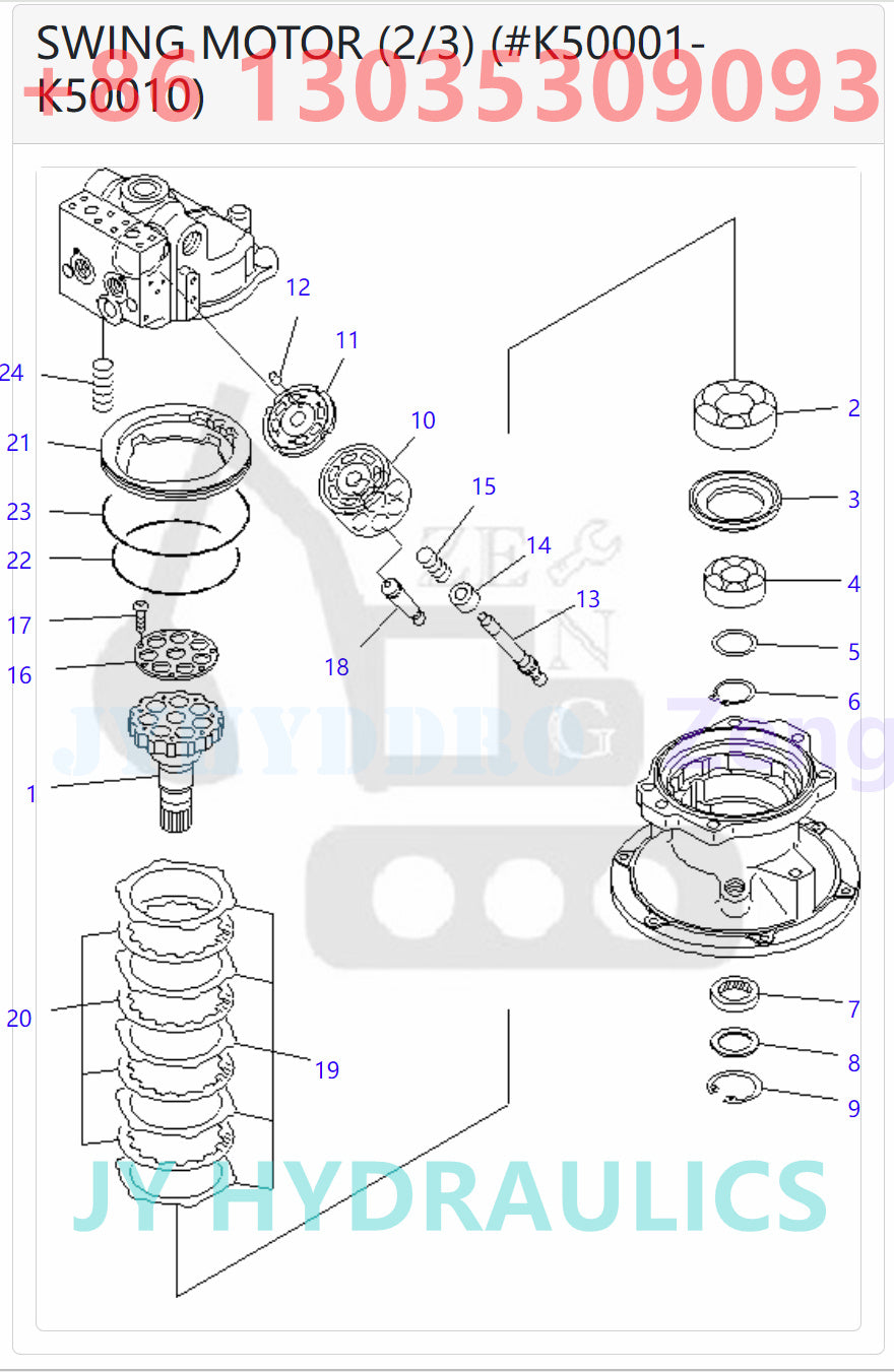 KOMATSU PC200-8 C200LC-8 PC210-8K PC210LC-8K PC210NLC-8K PC220-8 PC220LC-8 PC230NHD-8K PC240-8K PC240LC-8K PC240NLC-8K PC290-8K PC290LC-8K PC290NLC-8K EXCAVATOR 706-7G-01130 706-7G-03090 PUMP ASSEMBLY ROTARY GROUP AND SPARE PARTS