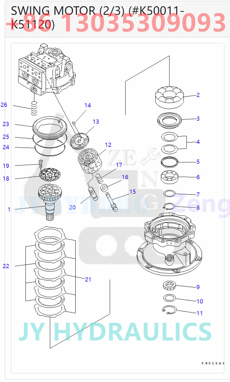 KOMATSU PC200-7 PC200-8 PC200LC-7 PC200LC-8 PC210-8K PC210LC-8K PC210NLC-8K PC220-7 PC220-8 PC220LC-7 PC220LC-8 PC230NHD-8K PC270-7 PC270-8PC270LC-8-W1 PC290LC-8K PC290NLC-8K EXCAVATOR 706-7G-01041 706-7G-03041 PUMP ASSEMBLY ROTARY GROUP AND SPARE PARTS