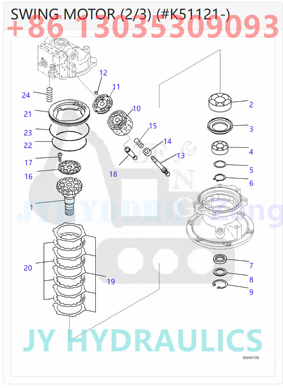 KOMATSU PC200-8 / PC200LC-8 PC200-8M0 PC200LC-8M0 PC200LL-8 PC210-8K PC210LC-8K PC210NLC-8K PC220-8M0 PC220LC-8M0 PC230NHD-8K PC240LC-8K PC240NLC-8K EXCAVATOR 706-7G-01170 706-7G-01210 706-7G-03130 706-7G-03170 SWING MOTOR ROTARY GROUP