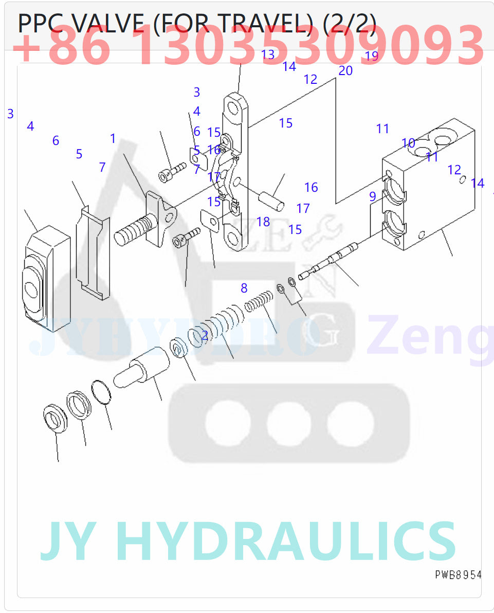 PPC VALVE 702-16-04250 FOR TRAVEL PISTON 702-16-53170