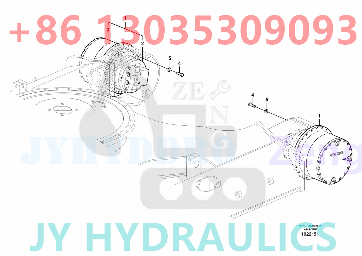 VOLVO EC380E EC380D EC480D EC480E EC480EHR EXCAVATOR VOE14593321 HEAVY TRAVEL MOTOR ROTARY GROUP