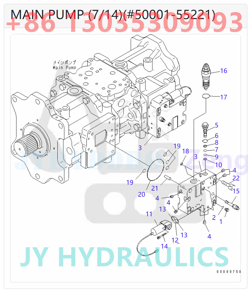 KOMATSU 708-2K-00110 708-2K-00111 708-2K-00112 708-2K-01112 708-2K-01113 708-2K-01114 HYDRAULIC PUMP ROTARY GROUP