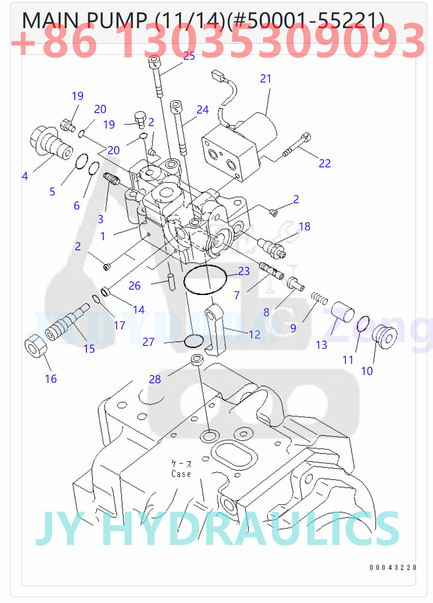 KOMATSU 708-2K-00110 708-2K-00111 708-2K-00112 708-2K-01112 708-2K-01113 708-2K-01114 HYDRAULIC PUMP ROTARY GROUP