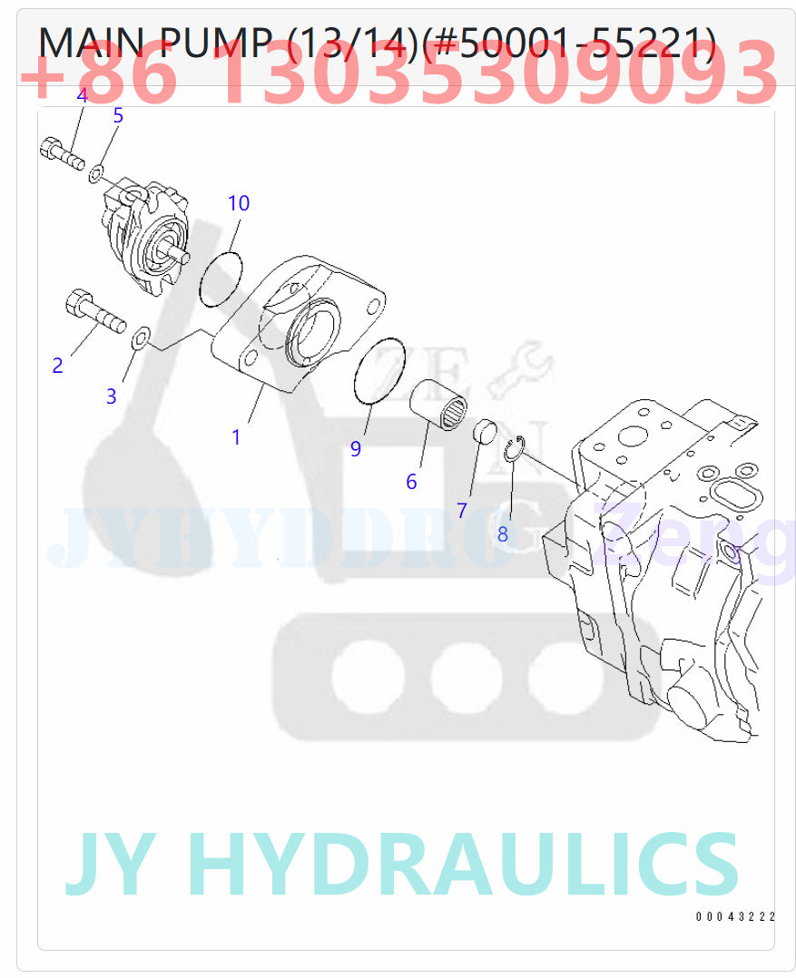 KOMATSU 708-2K-00110 708-2K-00111 708-2K-00112 708-2K-01112 708-2K-01113 708-2K-01114 HYDRAULIC PUMP ROTARY GROUP
